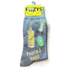 Foozys Grey Tequila Lime Crew Socks Casual Dress Sock Mens One Size New